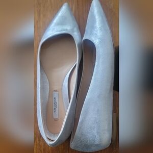 MM Lafleur Pointed Toe Silver Flats